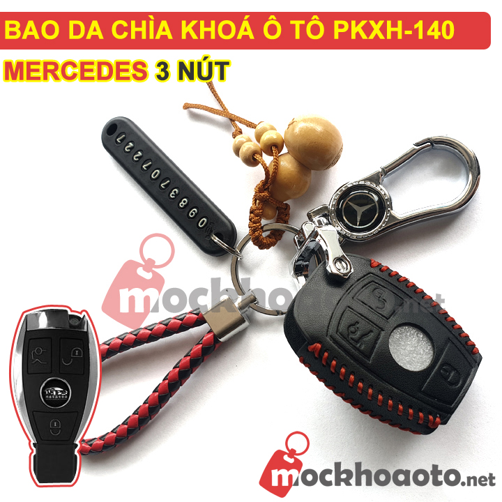 Bao da chìa khoá ô tô Mercedes 3 nút PKXH-140
