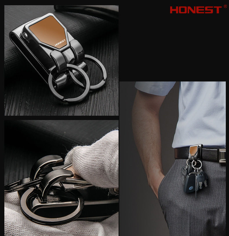 Móc khóa đeo thắt lưng hợp kim cao cấp chống rỉ hàng chính hãng honest MK181