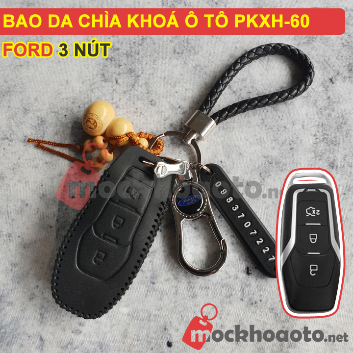 Bao da chìa khóa ô tô Ford 3 nút PKXH-60