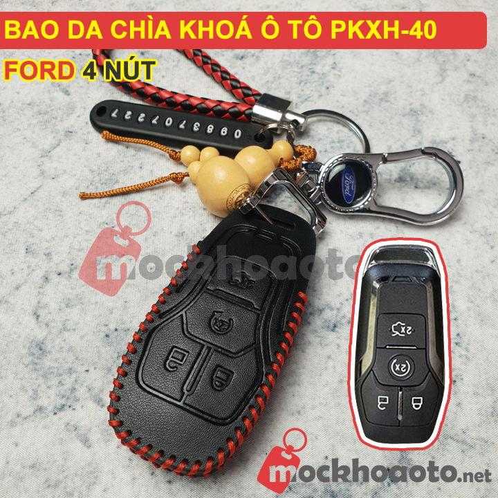 Bao da chìa khoá ô tô Ford 4 nút PKXH-40