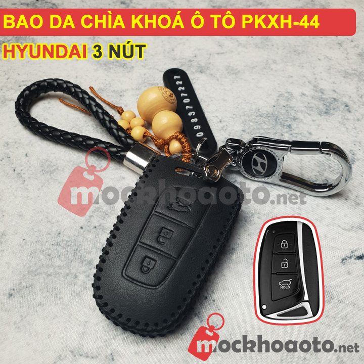Bao da chìa khoá ô tô Hyundai 3 nút PKXH-44