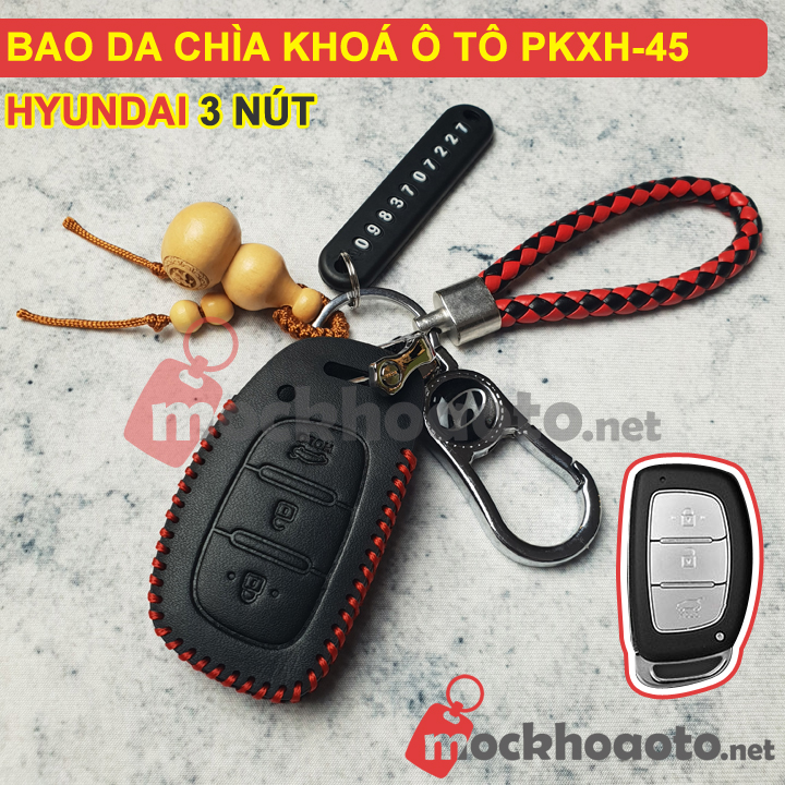 Bao da chìa khoá ô tô Hyundai 3 nút PKXH-45