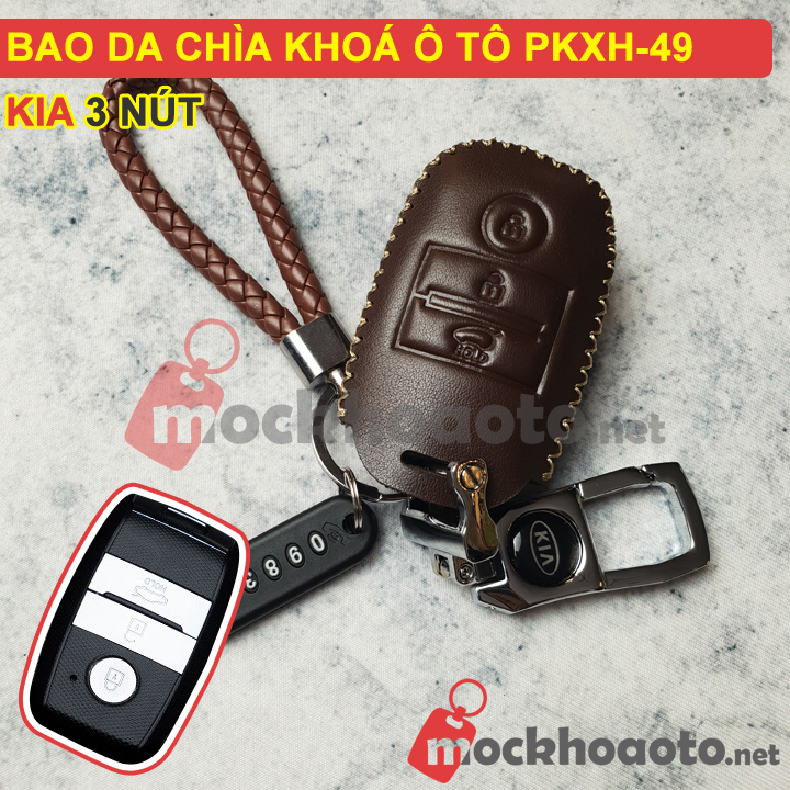 Bao da chìa khoá ô tô Kia 3 nút PKXH-49