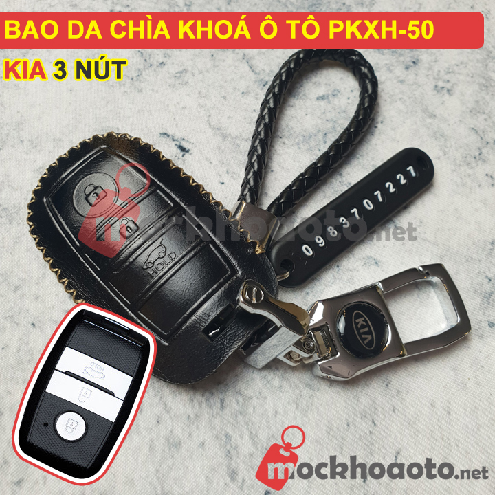 Bao da chìa khoá ô tô Kia 3 nút PKXH-50