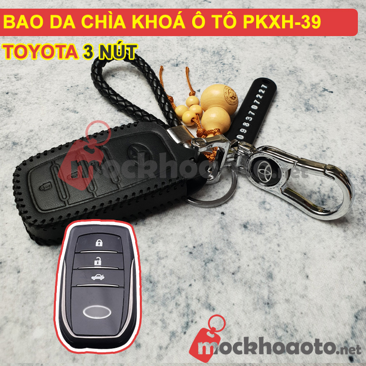 Bao da chìa khoá ô tô Toyota 3 nút PKXH-39