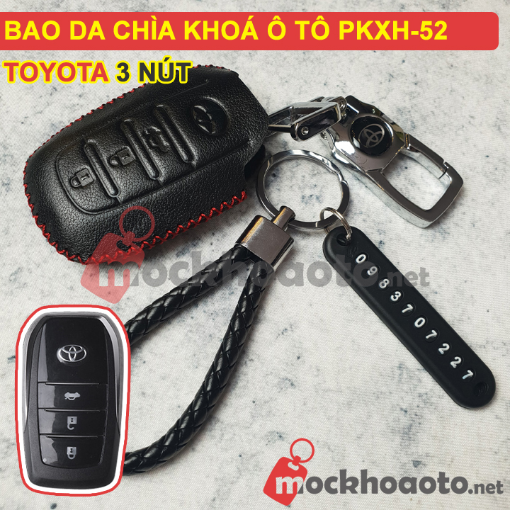 Bao da chìa khóa ô tô Toyota 3 nút  PKXH-52