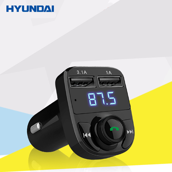 Tẩu sạc ô tô Hyundai 2 cổng USB có bluetooth nghe nhạc, nhận cuộc gọi PKXH-90