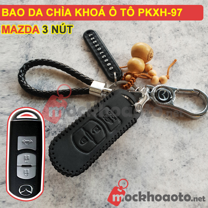 Bao da chìa khoá ô tô Mazda 3 nút PKXH-97