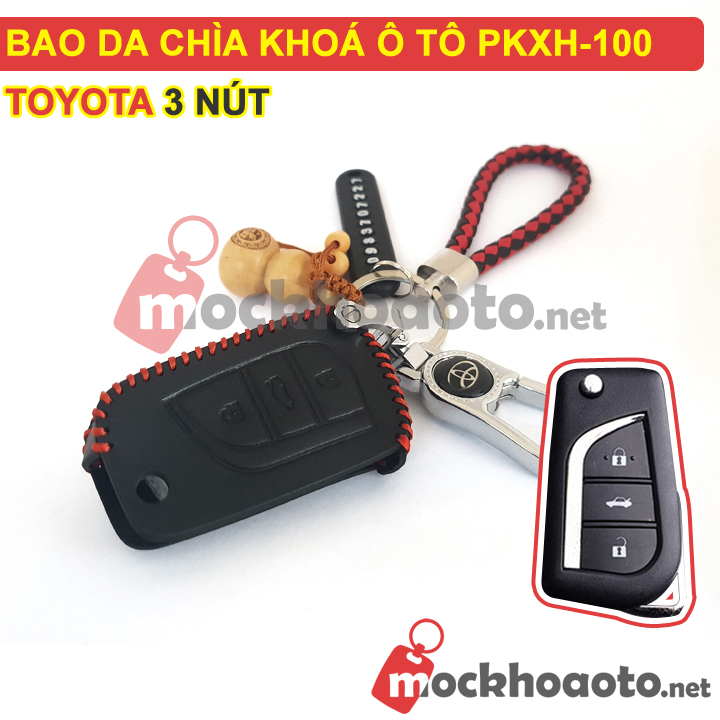 Bao da chìa khóa ô tô Toyota 3 nút PKXH-100