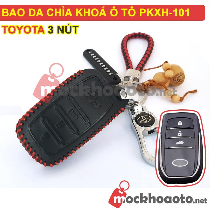 Bao da chìa khóa ô tô Toyota 3 nút PKXH-101
