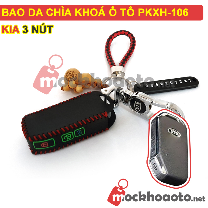 Bao da chìa khóa ô tô KIA 3 nút PKXH-106