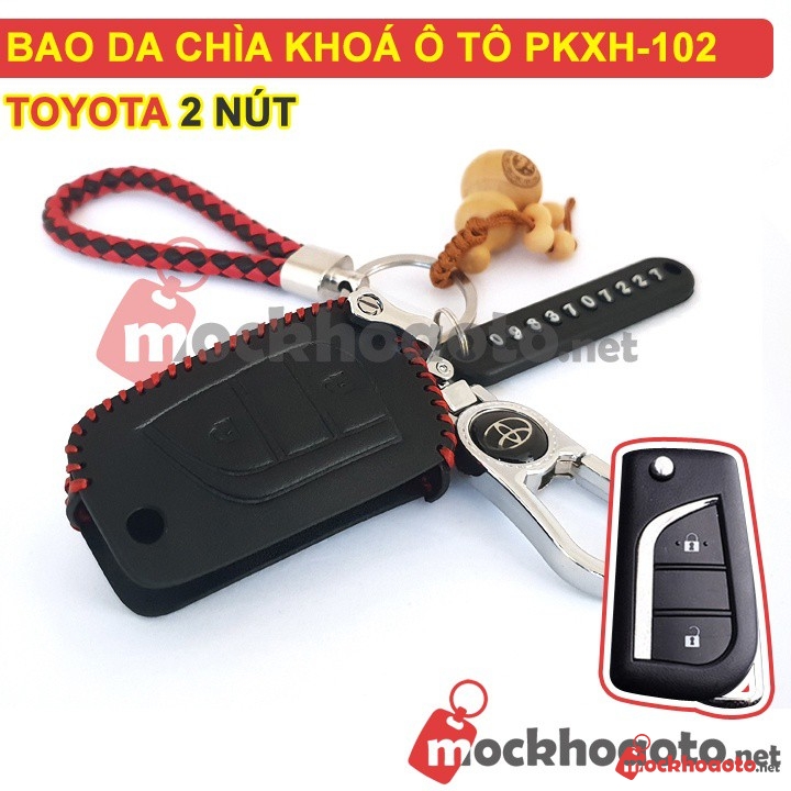 Bao da chìa khóa ô tô Toyota 2 nút PKXH-102