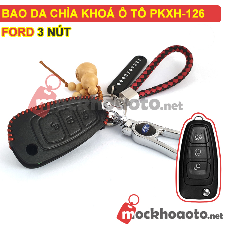 Bao da chìa khoá ô tô Ford 3 nút PKXH-126