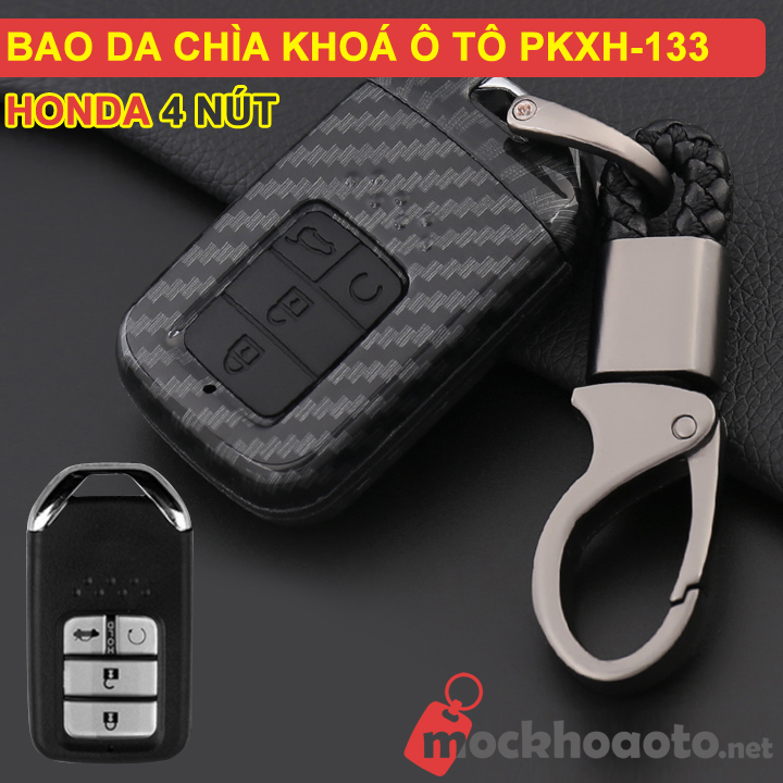 Ốp bảo vệ chìa khoá xe Honda 4 nút carbon PKXH-133