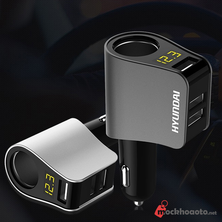 Tẩu sạc ô tô Hyundai 1 nguồn 3 cổng USB PKXH-134