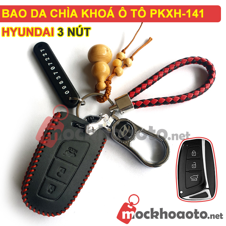 Bao da chìa khoá ô tô Hyundai 3 nút PKXH-141