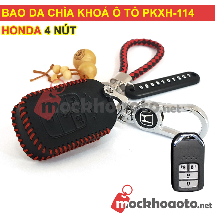 Bao da chìa khoá ô tô Honda 4 nút PKXH-114