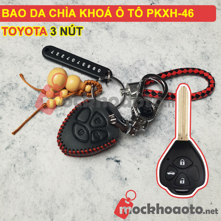Bao da chìa khoá ô tô Toyota 3 nút PKXH-46