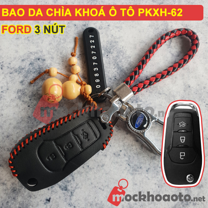 Bao da chìa khóa ô tô Ford 3 nút PKXH-62