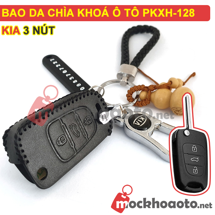 Bao da chìa khoá ô tô KIA 3 nút PKXH-128