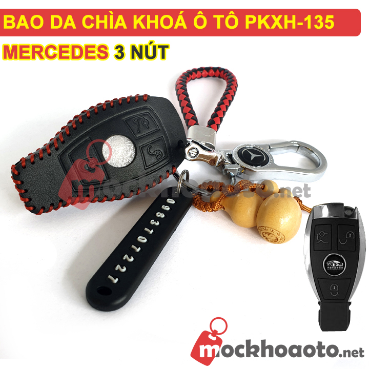 Bao da chìa khóa ô tô Mercedes 3 nút PKXH-135